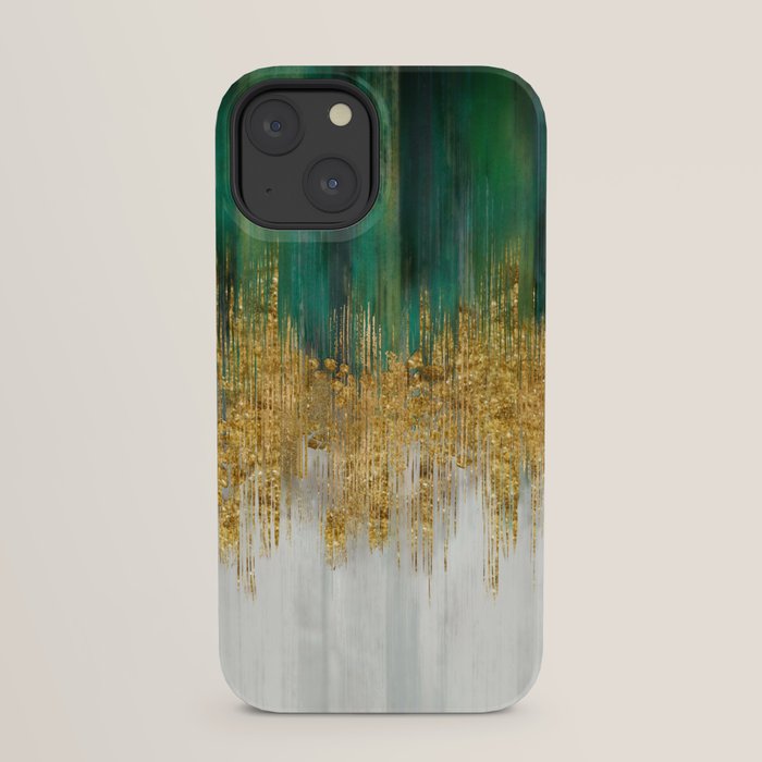 Green and gold motion abstract iPhone Case Gallery Image 29