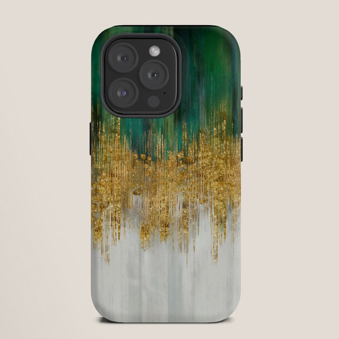 Green and gold motion abstract iPhone Case Gallery Image 11