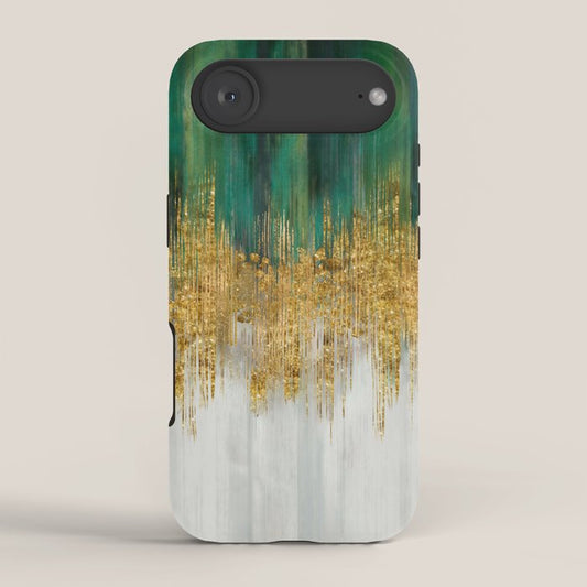 Green and gold motion abstract iPhone Case Gallery Image 2