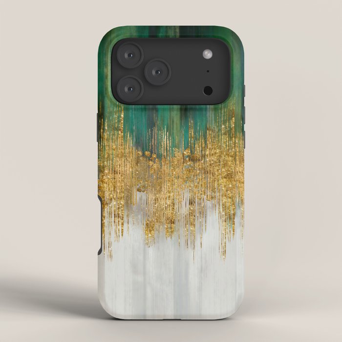 Green and gold motion abstract iPhone Case Gallery Image 4