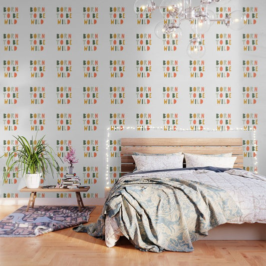 Born To Be Wild, Be Kind, Modern Abstract Print, Boho Decor, Nursery Decor Wallpaper Gallery Image 1