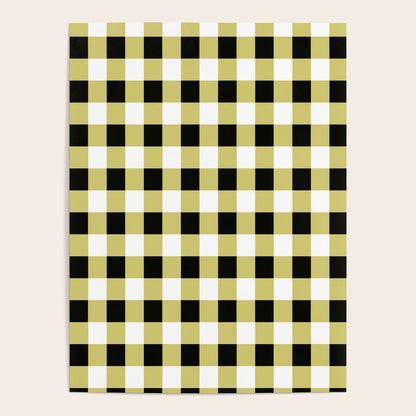 Gingham Large Yellow Black White Poster Gallery Image 1