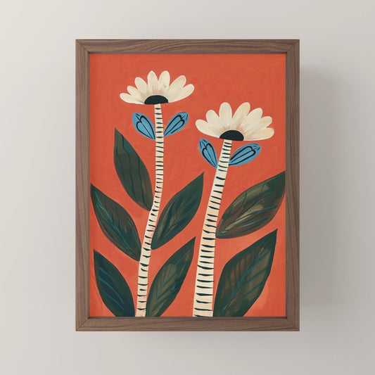 Folk Garden Daisy Pair Mini Art Print Gallery Image 2