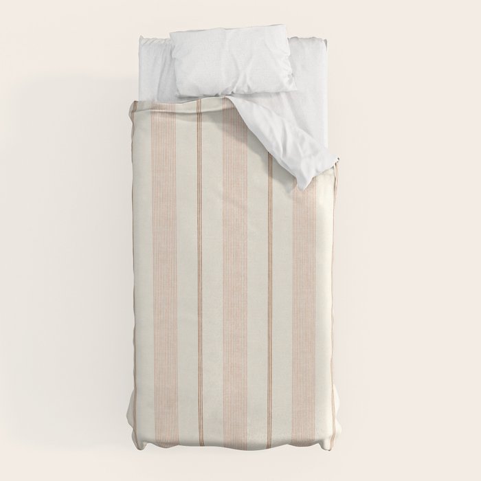 ivy stripes - cream, rust and terracotta Duvet Cover Gallery Image 5