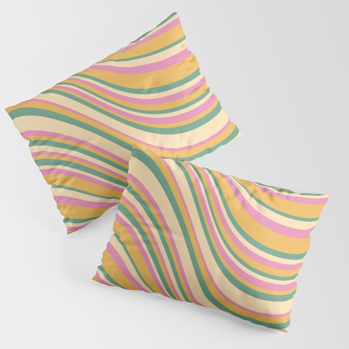 Wavy Stripes XIX - Boho Vintage Pillow Sham Gallery Image 1