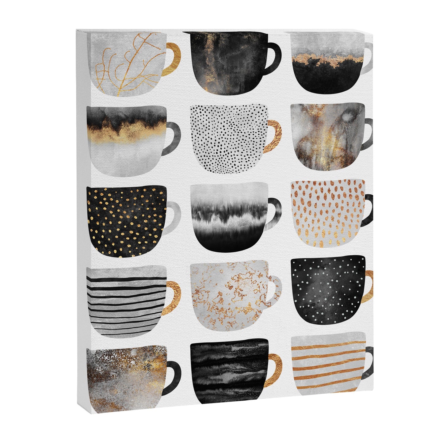 Pretty Coffe Cups 3 - White Canvas Print Gallery Image 5