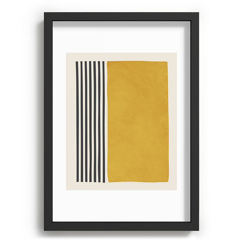 Mustard Yellow Black Lines Abstract Art Framed Art Print Gallery Image 59