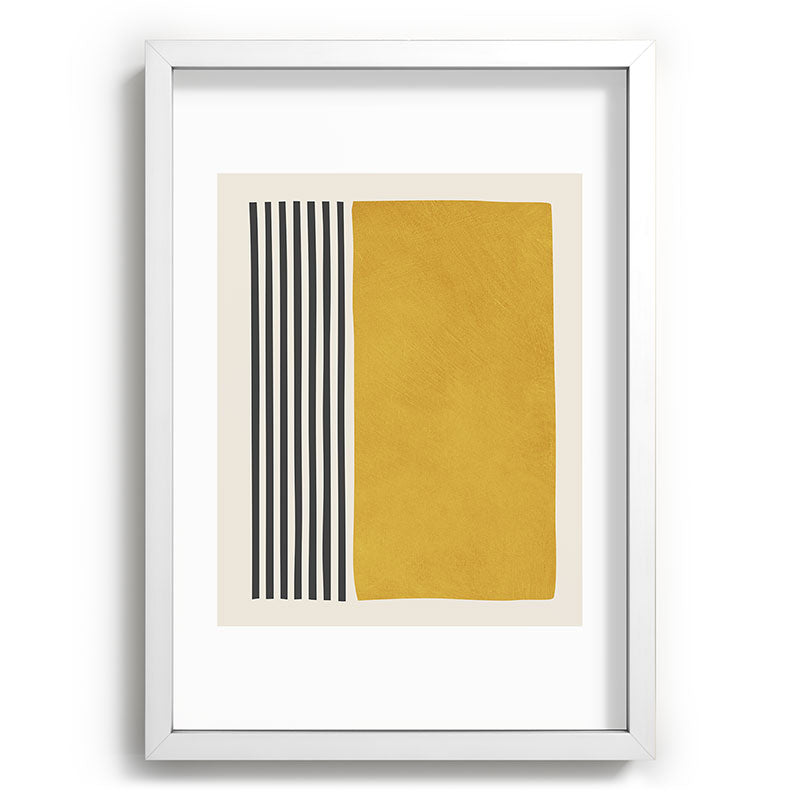 Mustard Yellow Black Lines Abstract Art Framed Art Print Gallery Image 77