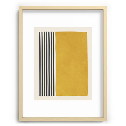 Mustard Yellow Black Lines Abstract Art Framed Art Print Gallery Image 72