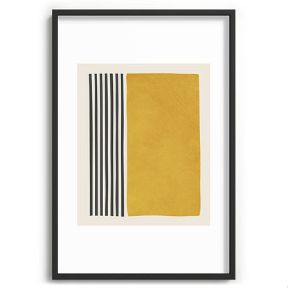Mustard Yellow Black Lines Abstract Art Framed Art Print Gallery Image 62