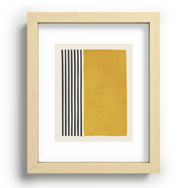 Mustard Yellow Black Lines Abstract Art Framed Art Print Gallery Image 70