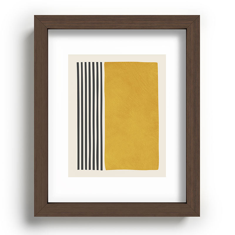 Mustard Yellow Black Lines Abstract Art Framed Art Print Gallery Image 64