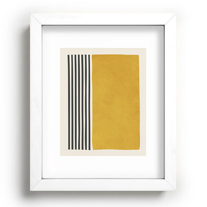 Mustard Yellow Black Lines Abstract Art Framed Art Print Gallery Image 75