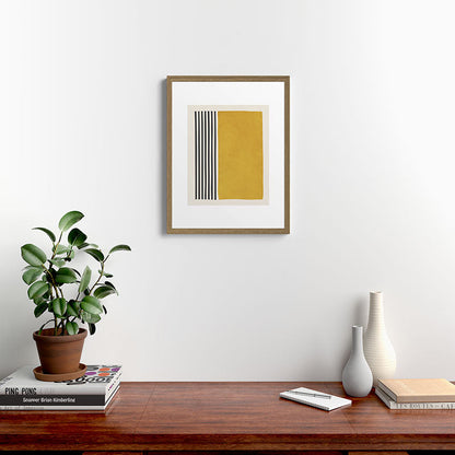 Mustard Yellow Black Lines Abstract Art Framed Art Print Gallery Image 12