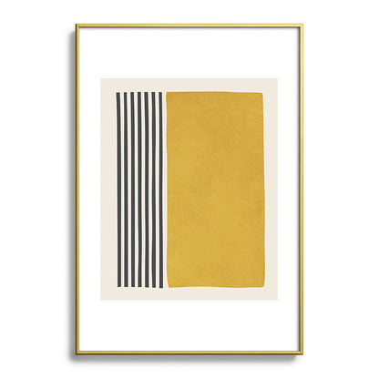 Mustard Yellow Black Lines Abstract Art Framed Art Print Gallery Image 90