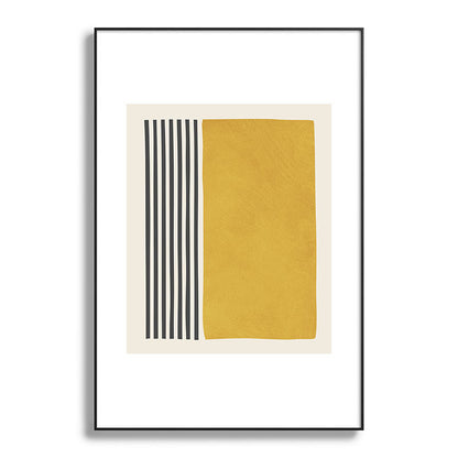 Mustard Yellow Black Lines Abstract Art Framed Art Print Gallery Image 87
