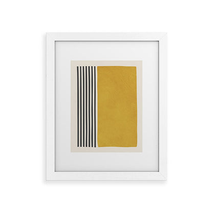 Mustard Yellow Black Lines Abstract Art Framed Art Print Gallery Image 51
