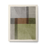 Olive Green Brown Gray Black Bold Lines Artwork Metal Print Gallery Image 1