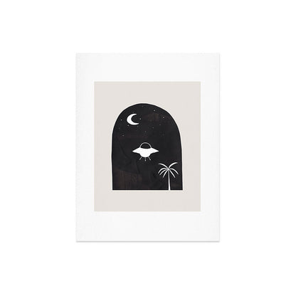 Ancient Alien Visitor Black White Minimalist Line Drawing Paper Collage by Ejaaz Haniff Art Print Gallery Image 6