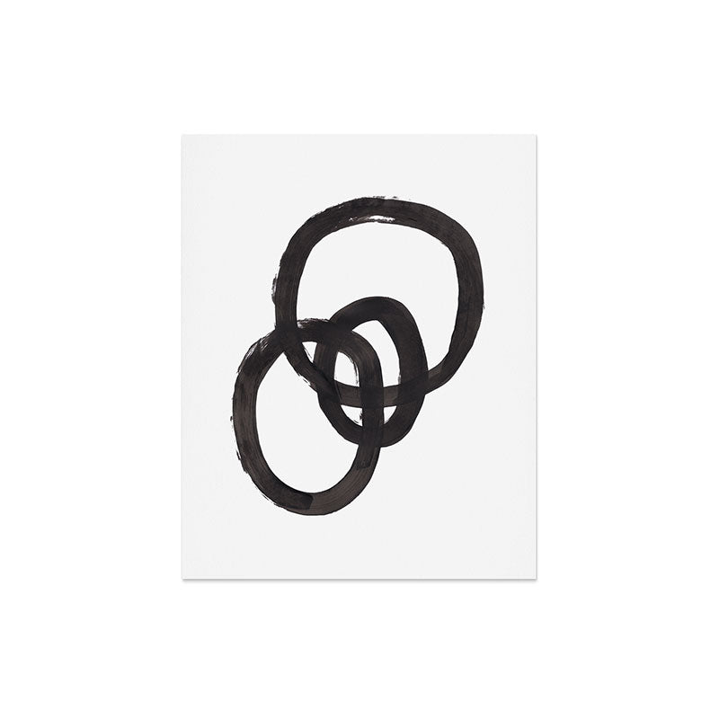 'And I Op' Minimalist Ink Line Drawing Abstract Black Brush Strokes Modern Funky Maze by Ejaaz Haniff Art Print Gallery Image 5