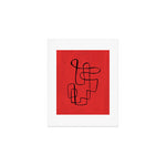 Minimalist Minimal Line Drawing Line Art Maze Red Painting Mid Century Modern Cool Retro Funky Trendy Art Print Gallery Image 1