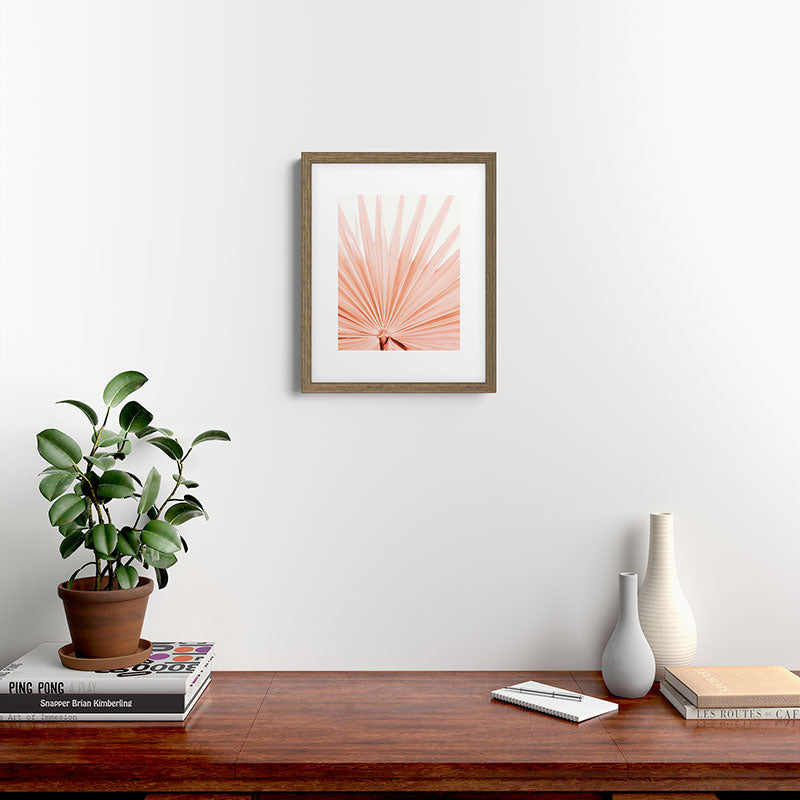 Blush Pink Fan Palm Framed Art Print Gallery Image 11