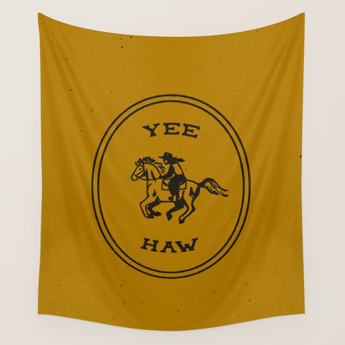 Yee Haw in Gold Wall Tapestry Gallery Image 4