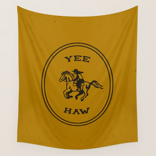 Yee Haw in Gold Wall Tapestry Gallery Image 2