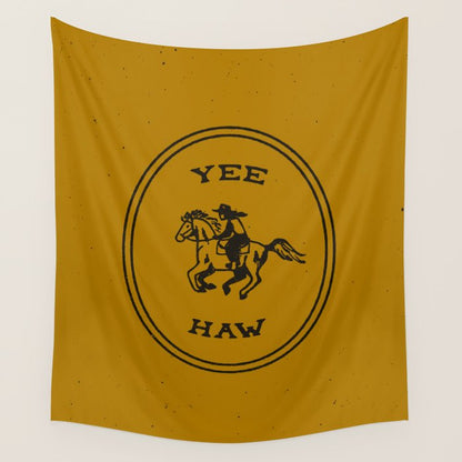 Yee Haw in Gold Wall Tapestry Gallery Image 1