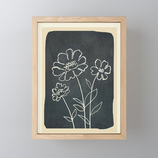 Sketch Line Flowers 4 Mini Art Print Gallery Image 1