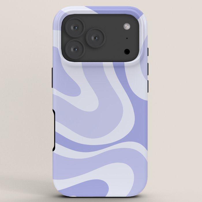 Modern Retro Liquid Swirl Abstract in Light Lavender Purple iPhone Case Gallery Image 7