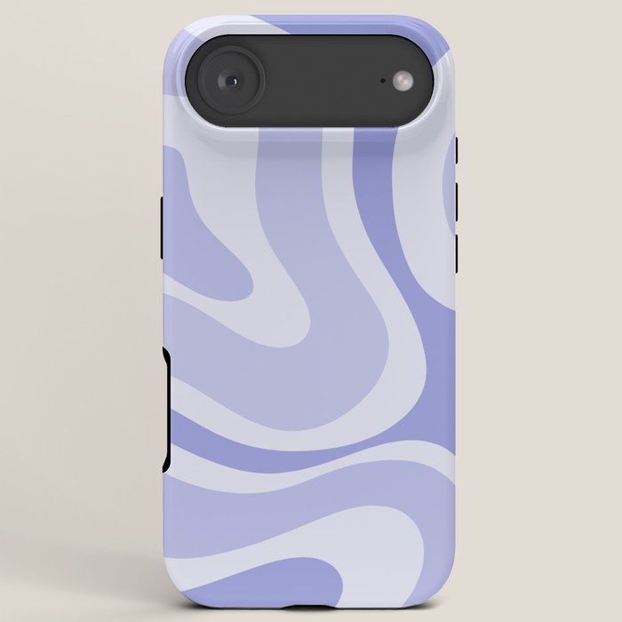 Modern Retro Liquid Swirl Abstract in Light Lavender Purple iPhone Case Gallery Image 6