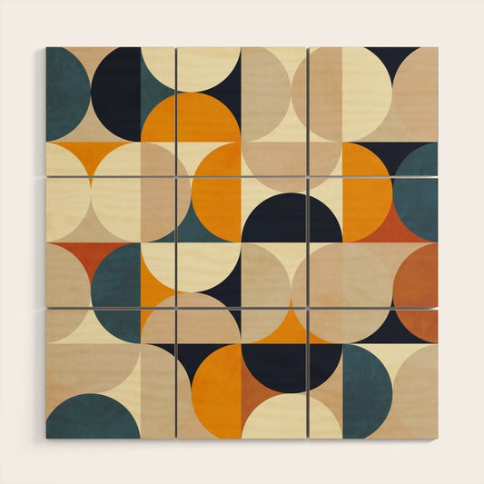 mid century abstract shapes fall winter 1 Wood Wall Art Gallery Image 1