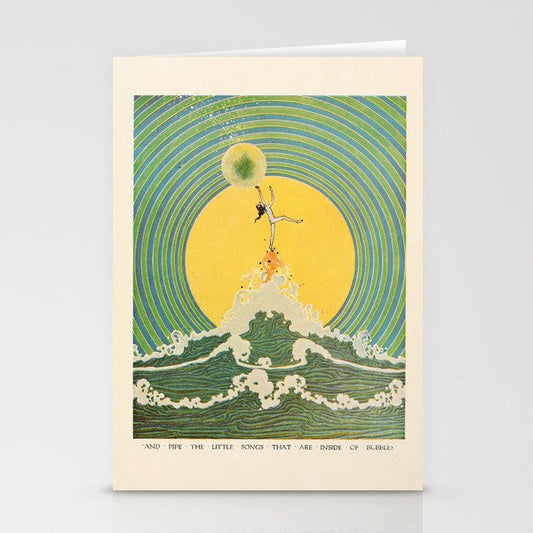 "And Pipe the Little Songs that Are Inside of Bubbles " by Dugald Stewart Walker, 1920 Stationery Card Gallery Image 1