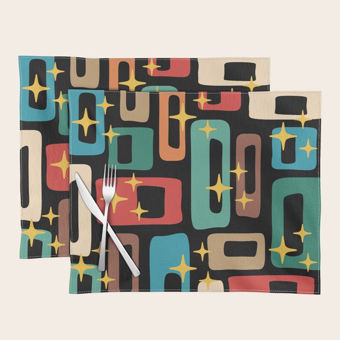 Retro Mid Century Modern Abstract Pattern 223 Placemat Gallery Image 2