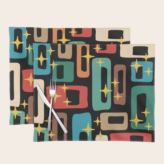 Retro Mid Century Modern Abstract Pattern 223 Placemat Gallery Image 2