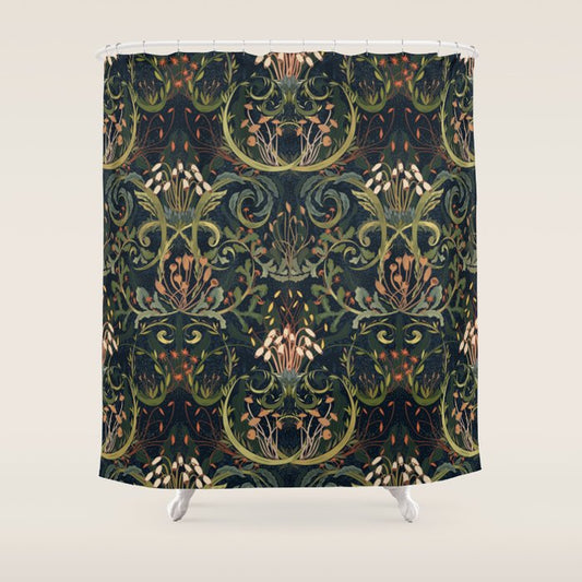 Woodland moss dark Shower Curtain Gallery Image 1