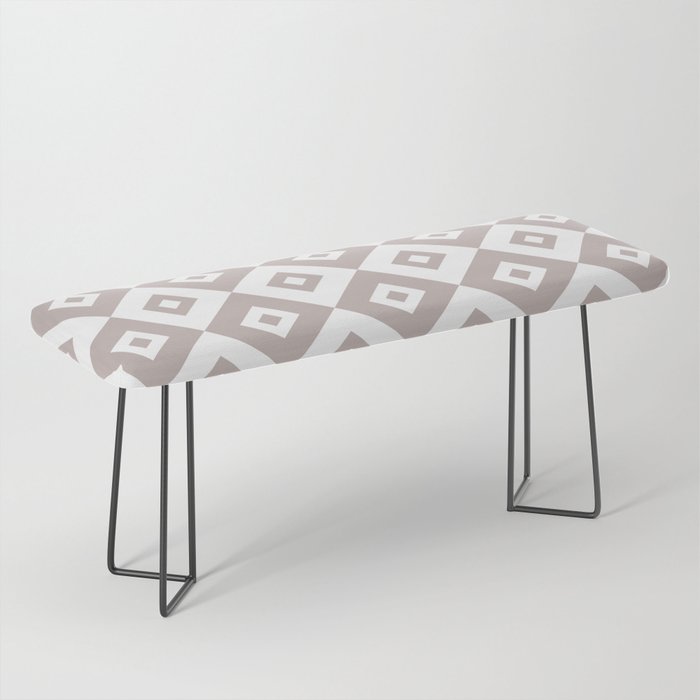 Diamond Check Pattern Beige Gray 2 Bench Gallery Image 1
