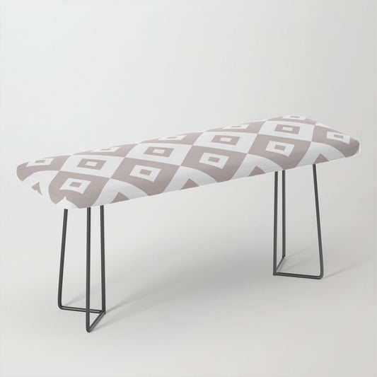 Diamond Check Pattern Beige Gray 2 Bench Gallery Image 1