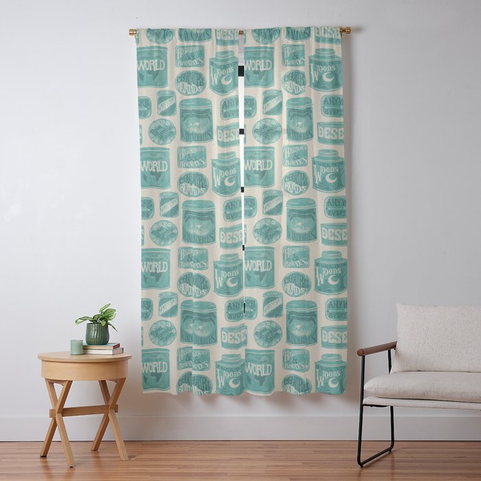 Vagabondâs Cupboard - teal and cream Window Curtain Gallery Image 9