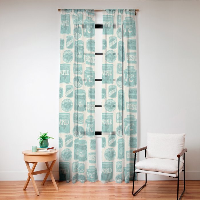 Vagabondâs Cupboard - teal and cream Window Curtain Gallery Image 20