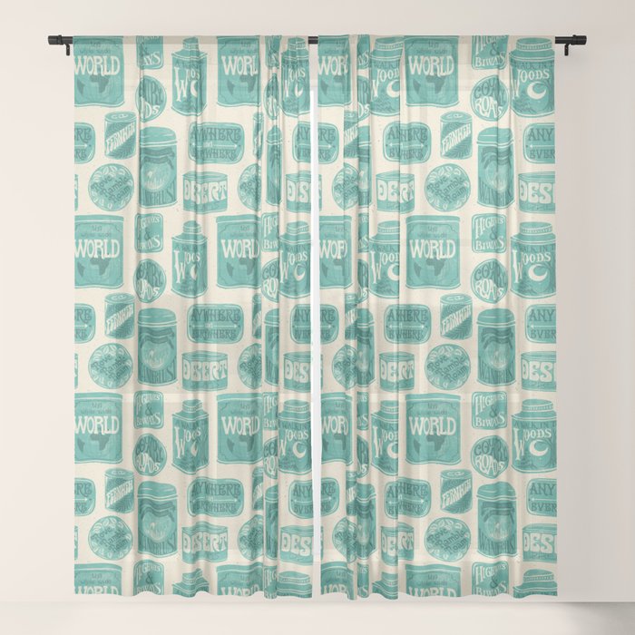 Vagabondâs Cupboard - teal and cream Window Curtain Gallery Image 21