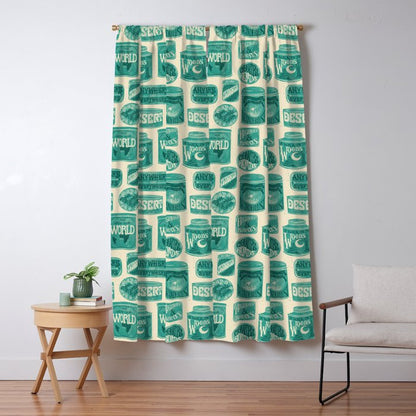 Vagabondâs Cupboard - teal and cream Window Curtain Gallery Image 5