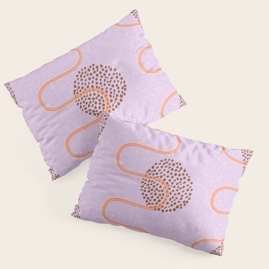 Abstract Fields in Lavender & Brown Pillow Sham Gallery Image 1