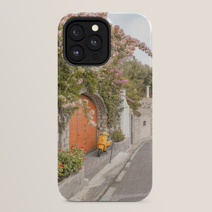 Floral Road on Capri Island | Pastel Color Street in Italy Summer Art Print | Wanderlust Vibes Travel Photography iPhone Case Gallery Image 24