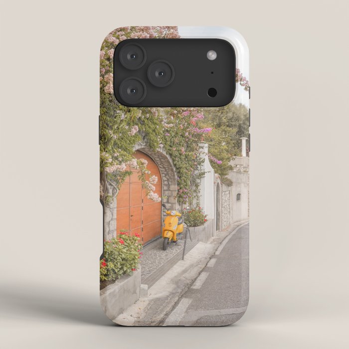 Floral Road on Capri Island | Pastel Color Street in Italy Summer Art Print | Wanderlust Vibes Travel Photography iPhone Case Gallery Image 4