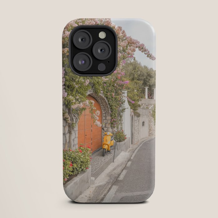 Floral Road on Capri Island | Pastel Color Street in Italy Summer Art Print | Wanderlust Vibes Travel Photography iPhone Case Gallery Image 19