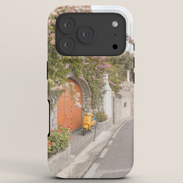Floral Road on Capri Island | Pastel Color Street in Italy Summer Art Print | Wanderlust Vibes Travel Photography iPhone Case Gallery Image 7