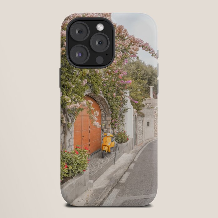 Floral Road on Capri Island | Pastel Color Street in Italy Summer Art Print | Wanderlust Vibes Travel Photography iPhone Case Gallery Image 12