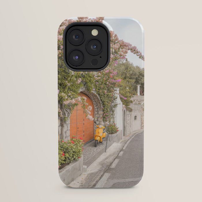 Floral Road on Capri Island | Pastel Color Street in Italy Summer Art Print | Wanderlust Vibes Travel Photography iPhone Case Gallery Image 31